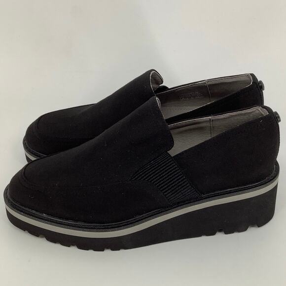 Donald Pliner Size 5M Black Trudie Slip On Platform Wedge Loafers Shoes OS12-7 - Picture 3 of 10